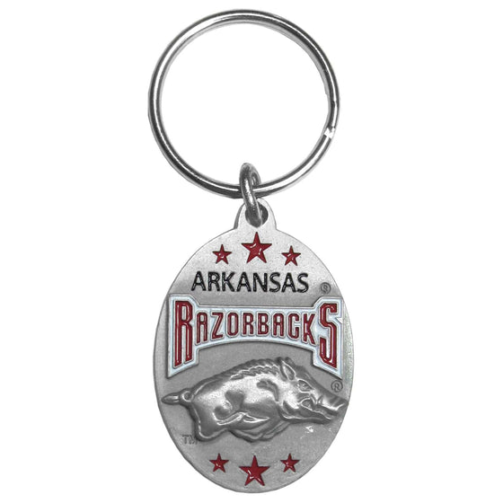 Arkansas Razorbacks Carved Metal Key Chain (SSKG) - 757 Sports Collectibles