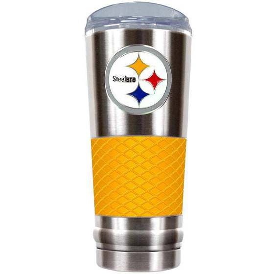 The "Draft" "Yeti Like" 24 oz Vacuum Insulated Stainless Steel Beverage Cup - Pittsburgh Steelers (Yellow) - 757 Sports Collectibles