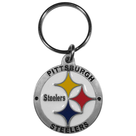 Pittsburgh Steelers Carved Metal Key Chain (SSKG) - 757 Sports Collectibles
