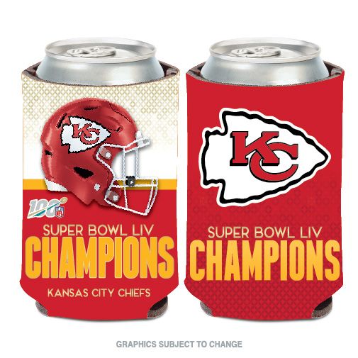 Kansas City Chiefs Super Bowl LIV 54 Champions Logo Can Cooler