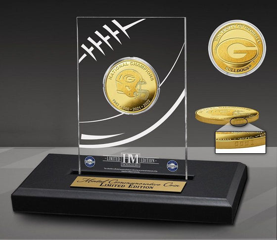 Georgia Bulldogs 2022-23 National Champions Gold Coin Acrylic - 757 Sports Collectibles