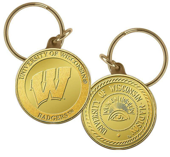 Wisconsin Badgers University of Wiscoonsin Bronze Coin Keychain (HM) - 757 Sports Collectibles
