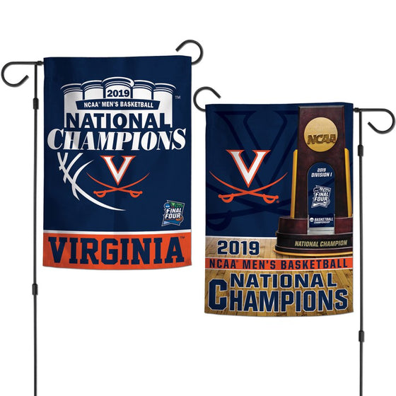 Virginia Cavaliers National Championship Gear, Virginia Cavaliers Champs Items, UVA Cavaliers Champ Products, UVA Virginia Cavaliers 2019 NCAA Men's Basketball National Champions Two-Sided 12'' x 18'' Garden Flag