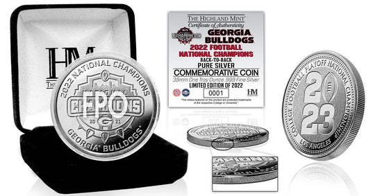 Georgia Bulldogs 2022-23 National Champions One Ounce .999 Pure Silver Coin - 757 Sports Collectibles