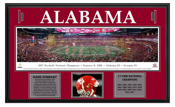 Alabama Crimson Tide 2017-2018 National Champions Deluxe Framed Panorama - 757 Sports Collectibles