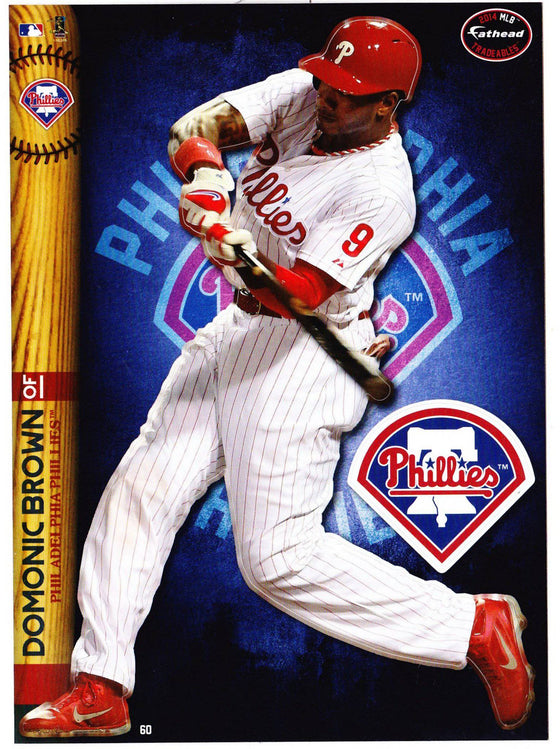 MLB Philadelphia Phillies Domonic Brown Fathead Tradeable Decal Sticker 5x7 - 757 Sports Collectibles