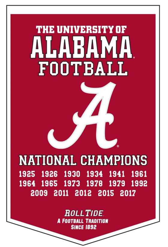Alabama Crimson Tide 2017 NCAA Football National Champions Dynasty Banner - 757 Sports Collectibles