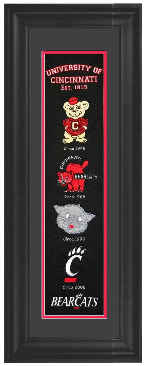 Cincinnati Bearcats Framed Heritage Banner 12x34 - 757 Sports Collectibles