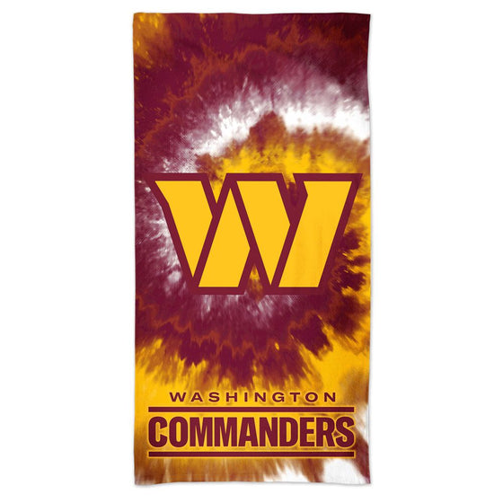 WinCraft Washington Commanders 60'' x 30'' Tie-Dye Spectra Beach Towel