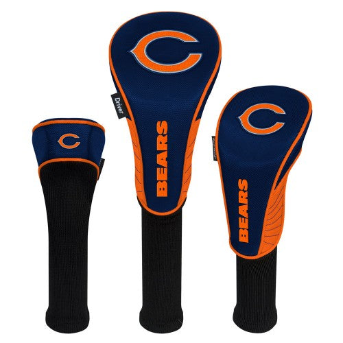 Chicago Bears Headcovers - Set of 3 -  Driver, Fairway, Hybrid