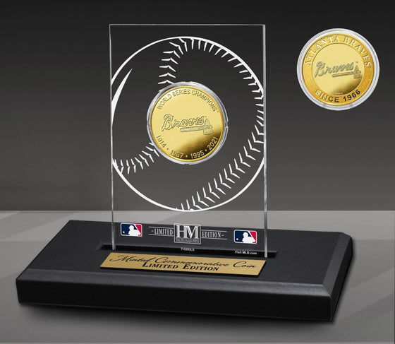 Atlanta Braves 4-Time Champions Acrylic Gold Coin - 757 Sports Collectibles