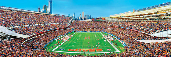 Stadium Panoramic - Chicago Bears 1000 Piece NFL Sports Puzzle - End View
