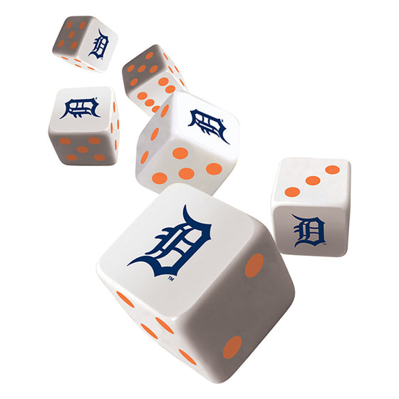 MLB Detroit Tigers 6 Piece D6 Gaming Dice Set