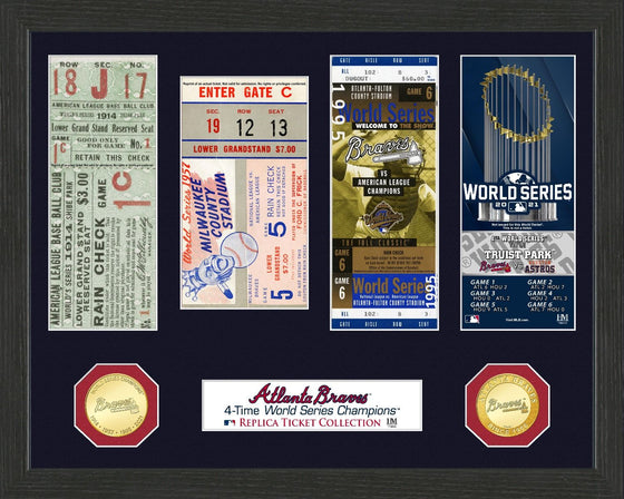 Atlanta Braves 4-Time World Series Champions Ticket Collection - 757 Sports Collectibles