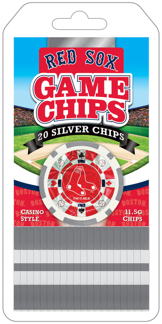 Boston Red Sox 20 Piece MLB Poker Chips - Silver Edition