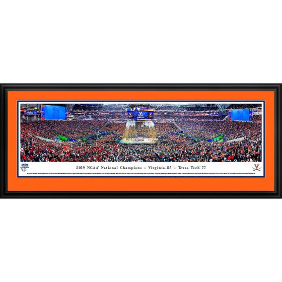 Virginia Cavaliers National Championship Gear, Virginia Cavaliers Champs Items, UVA Cavaliers Champ Products, UVA Virginia Cavaliers 2019 NCAA Men's Basketball National Champions 44'' x 18'' Deluxe Framed Panoramic