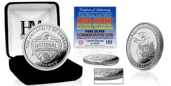 Kansas Jayhawks 2022 NCAA Men's Basketball Champions .999 Pure Silver Coin