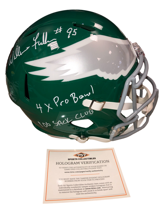 Philadelphia Eagles William Fuller Full Size Replica Speed Throwback Helmet "Multiple Inscription" - 757 COA