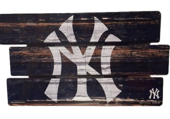 New York Yankees Wooden Fence Wood Sign 25"x14" - 757 Sports Collectibles
