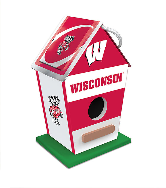 NCAA Painted Birdhouse - Wisconsin Badgers