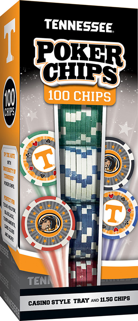 Tennessee Volunteers 100 Piece NCAA Poker Chips