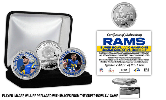 Los Angeles Rams Super Bowl 56 Champions Silver Mint Coin Set