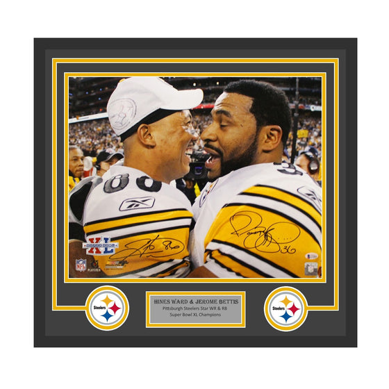 Pittsburgh Steelers Hines Ward & Jerome Bettis Autographed Signed & Framed 16x20 Photo - JSA Authentication