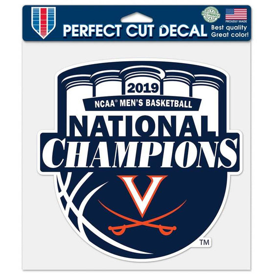 Virginia Cavaliers National Championship Gear, Virginia Cavaliers Champs Items, UVA Cavaliers Champ Products, UVA Virginia Cavaliers 2019 NCAA Men's Basketball National Champions 8'' x 8'' Perfect Cut Decal