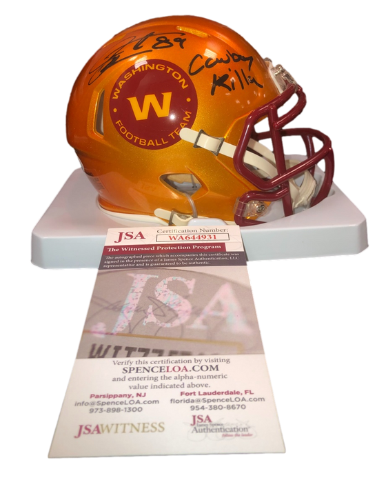 Washington Commanders Santana Moss Signed Autograph Flash Mini Helmet - JSA W COA - 757 Sports Collectibles