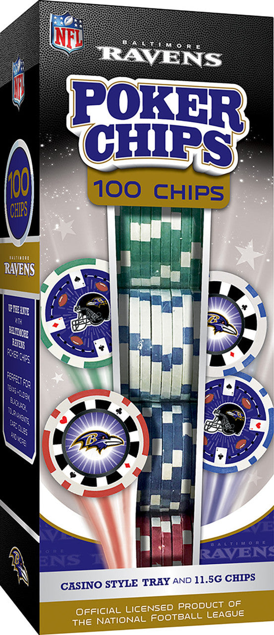 Baltimore Ravens 100 Piece NFL Poker Chips