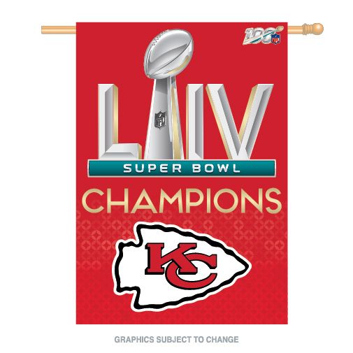Kansas City Chiefs Super Bowl LIV 54 Champions 28x40 House Banner Flag