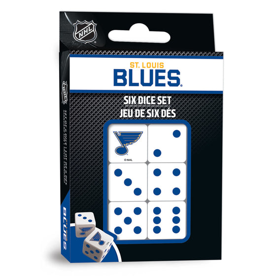 NHL St. Louis Blues 6 Piece D6 Gaming Dice Set