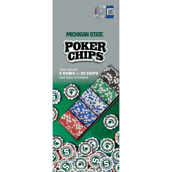 Michigan State Spartans 100 Piece NCAA Poker Chips