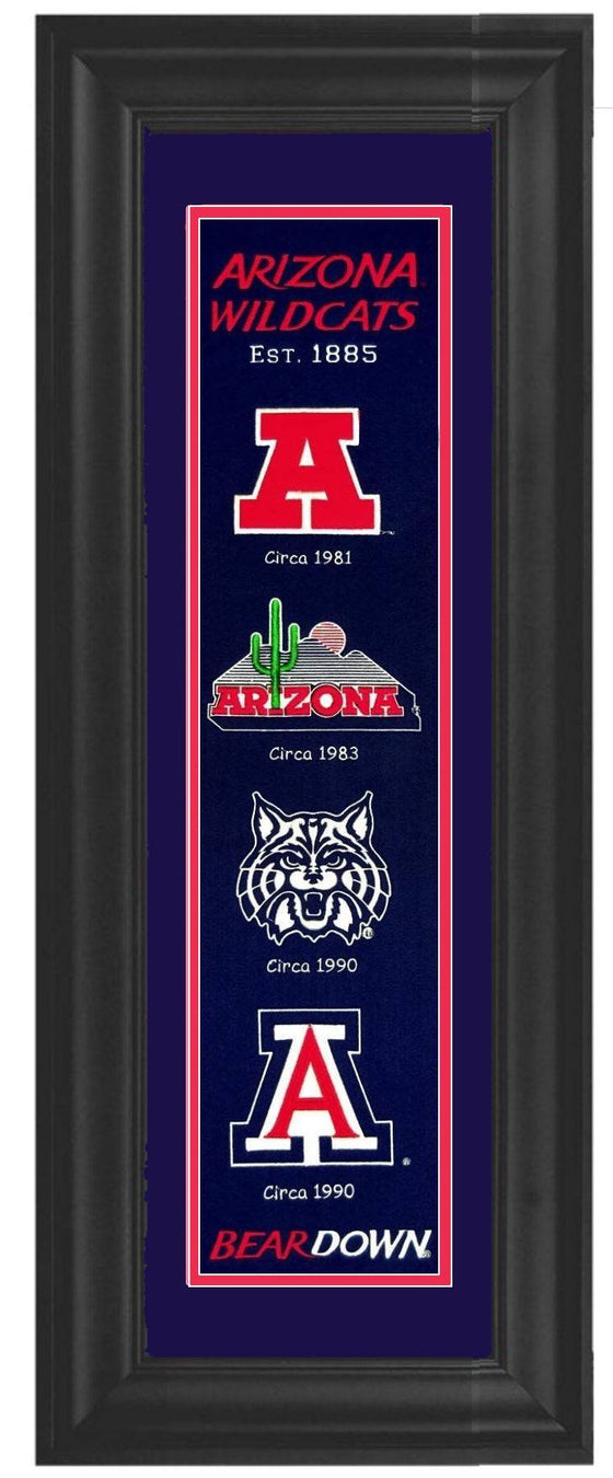 Arizona Wildcats Framed Heritage Banner 12x34 - 757 Sports Collectibles