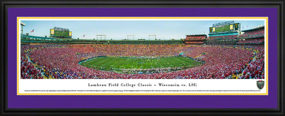 Lambeau Field College Classic 2016 - Wisconsin vs LSU  - LSU Deluxe Frame - 757 Sports Collectibles