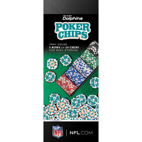 Miami Dolphins 100 Piece NFL Poker Chips
