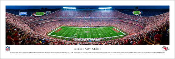 Kansas City Chiefs - 50 Yard Night Game - Unframed