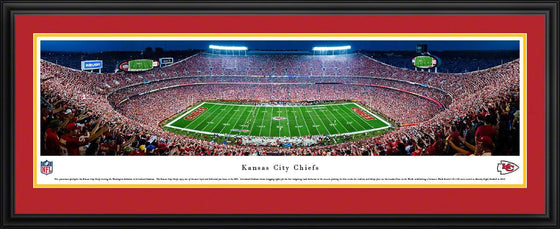 Kansas City Chiefs - 50 Yard Night Game - Deluxe Frame - 757 Sports Collectibles