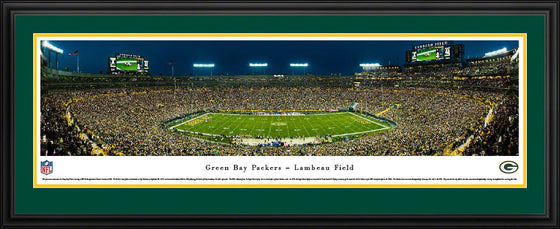Green Bay Packers - 50 Yard - Night - Deluxe Frame - 757 Sports Collectibles
