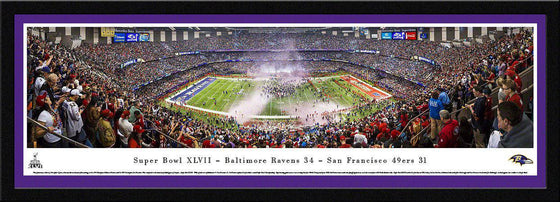 Baltimore Ravens 17" x 44" Super Bowl XLVII Champions Celebration Select Framed Panoramic - 757 Sports Collectibles