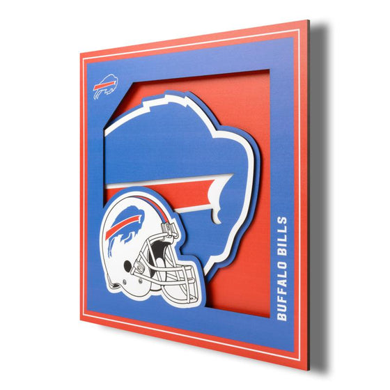 Officially Licensed NFL 3D Logo Series Wall Art - 12" x 12" - Buffalo Bills - 757 Sports Collectibles