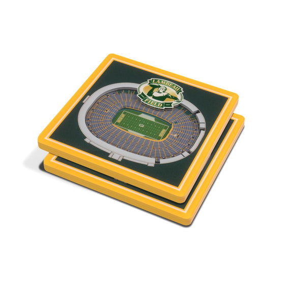 Officially Licensed NFL 3D StadiumViews Coaster Set- Green Bay Packers - 757 Sports Collectibles