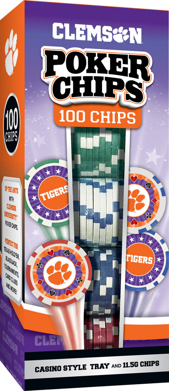 Clemson Tigers 100 Piece NCAA Poker Chips