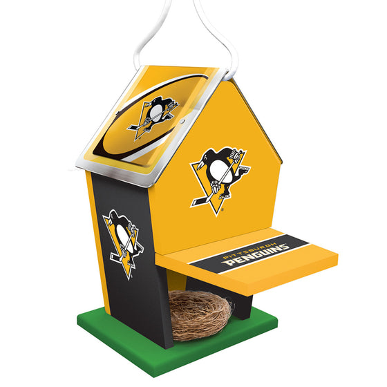 NHL Painted Birdhouse - Pittsburgh Penguins