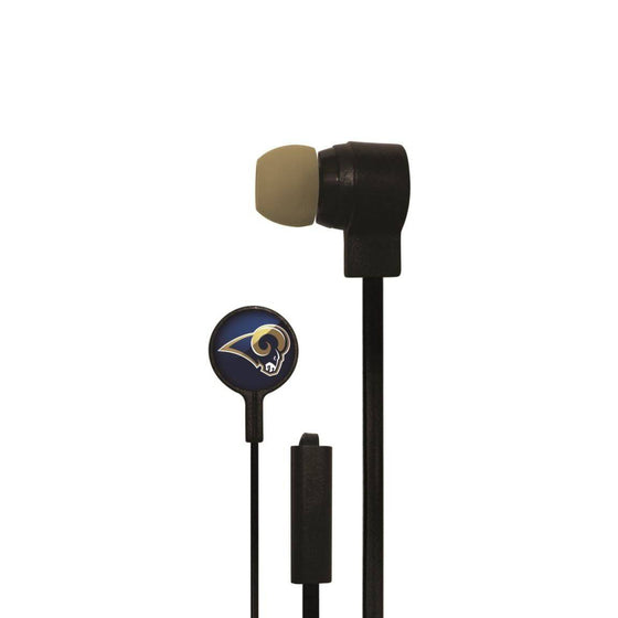 St. Louis Rams Big Logo Earbud Headphones with Microphone - 757 Sports Collectibles
