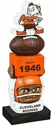 Team Sports America Cleveland Browns Vintage NFL Tiki Totem Statue - 757 Sports Collectibles
