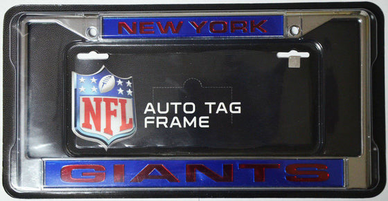 NFL New York Giants Laser-Cut Chrome License Plate Frame - 757 Sports Collectibles