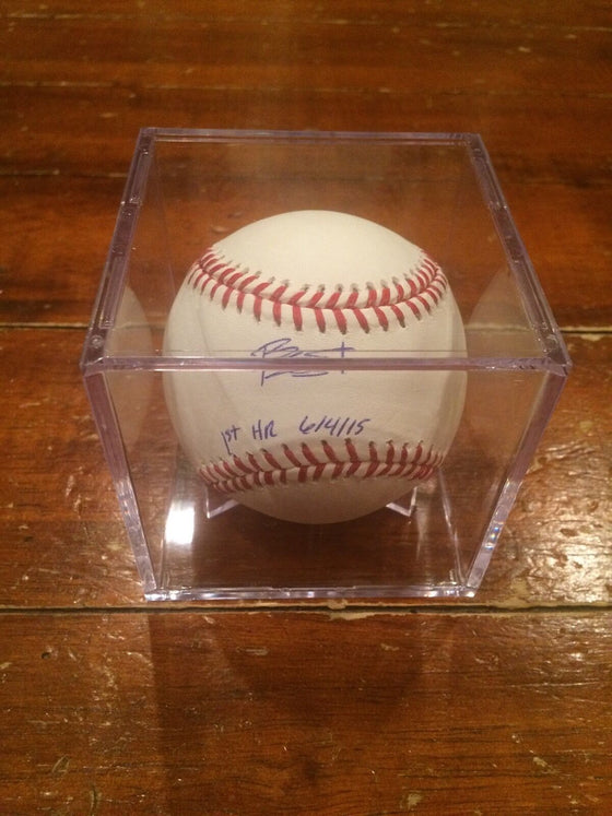 Blake Swihart Autographed ROMLB Baseball 1st HR 6-4-15 Red Sox PSA & GTSM