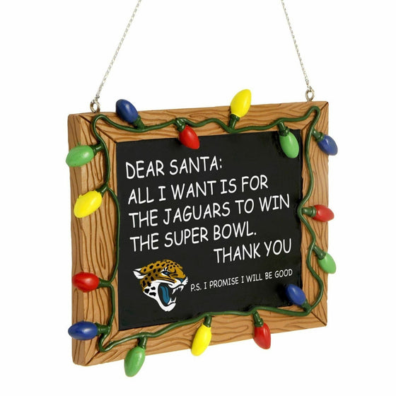 Forever Collectibles - NFL - Chalkboard Sign Christmas Ornament - Pick Your Team (Jacksonville Jaguars)