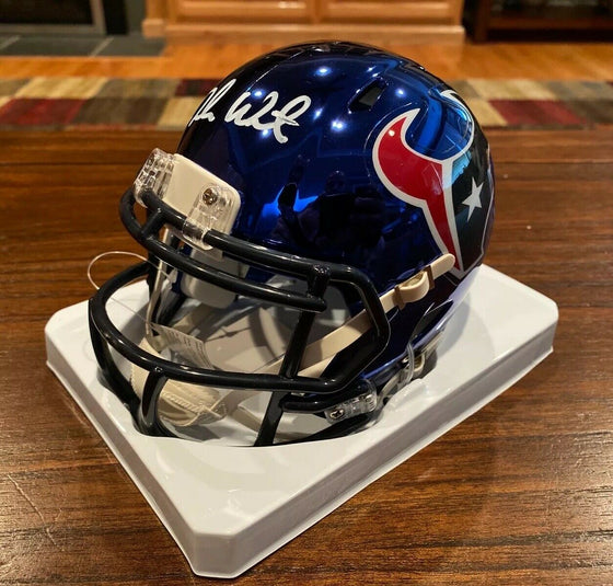 Deshaun Watson Autographed Houston Texans Riddell Chrome Mini Helmet Beckett #1